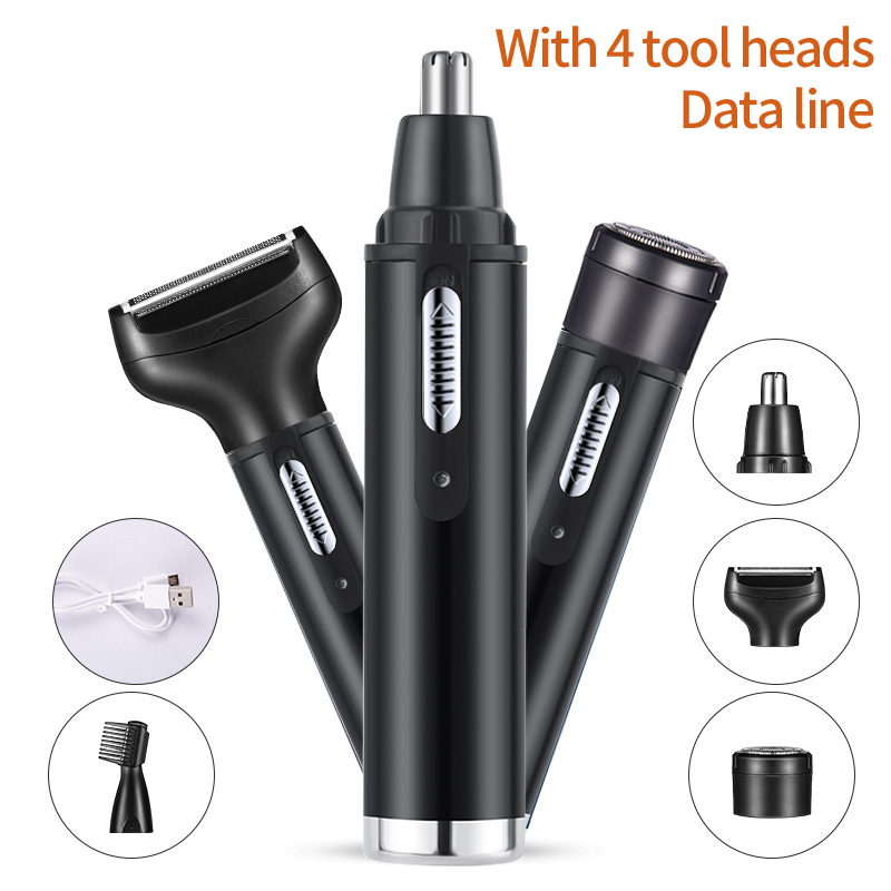 Men'S Grooming Scissors - 남성용 무통증 충전식 눈썹/귀/코털/수염 트리머 4