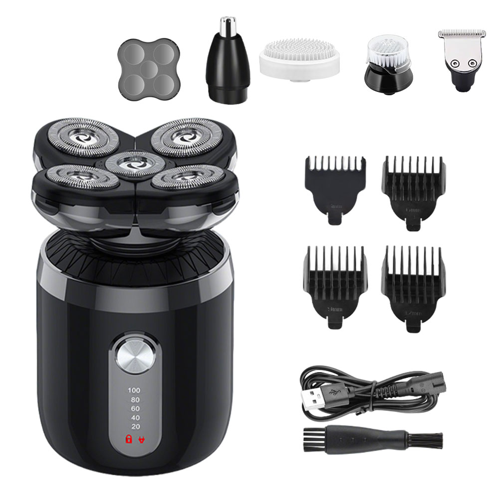 Men'S Grooming Razor Kit - 남성용 5-in-1 5헤드 전기면도기, USB 충전식