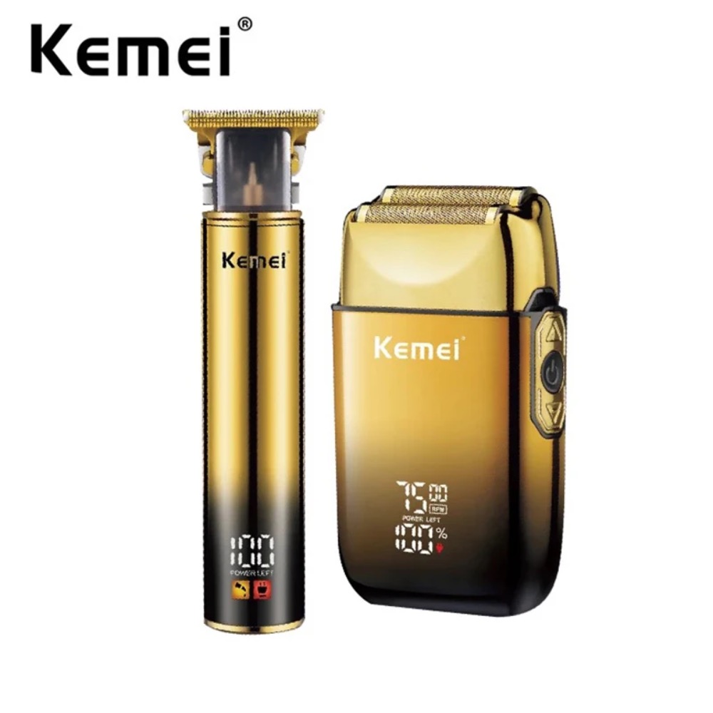 Men'S Grooming Razor Kit - Kemei 남성용 헤어 트리머 전기 면도기