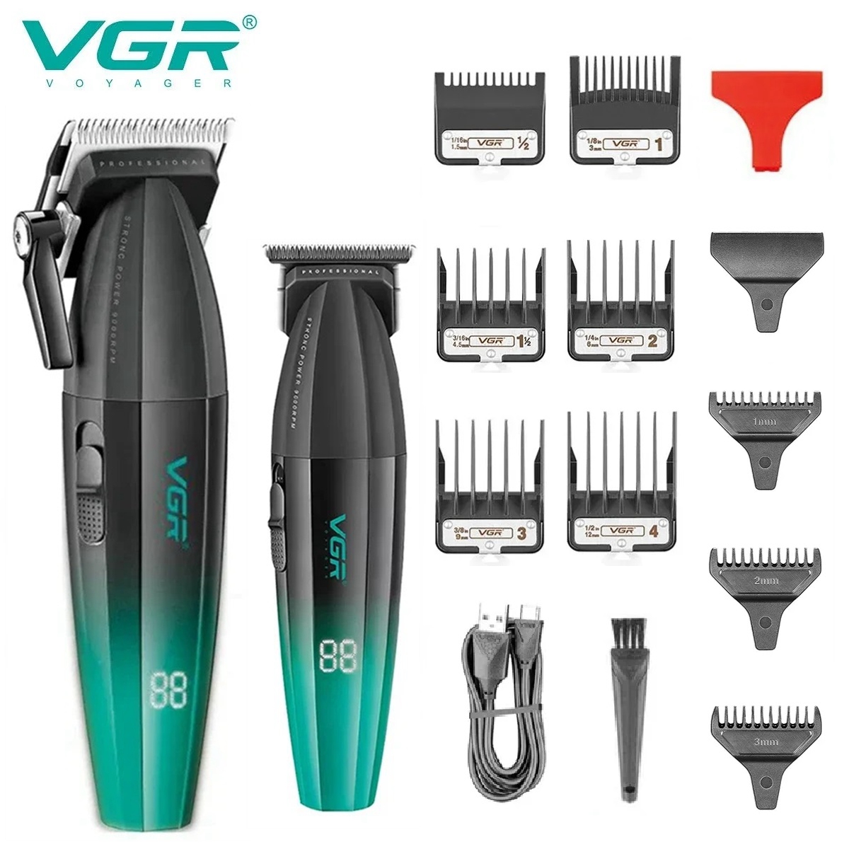 Men'S Grooming Hair And Body Wash - VGR 헤어 트리머 전문 이발사 헤어