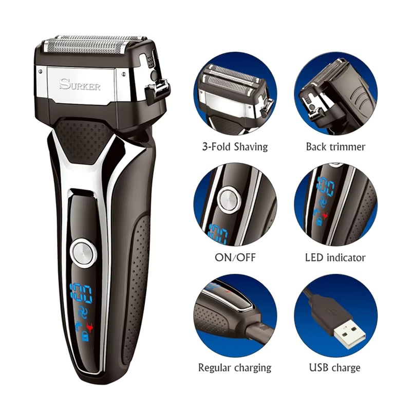 Men'S Grooming Razor Kit - 남성용 Surker 전기 면도기 충전식 지능형