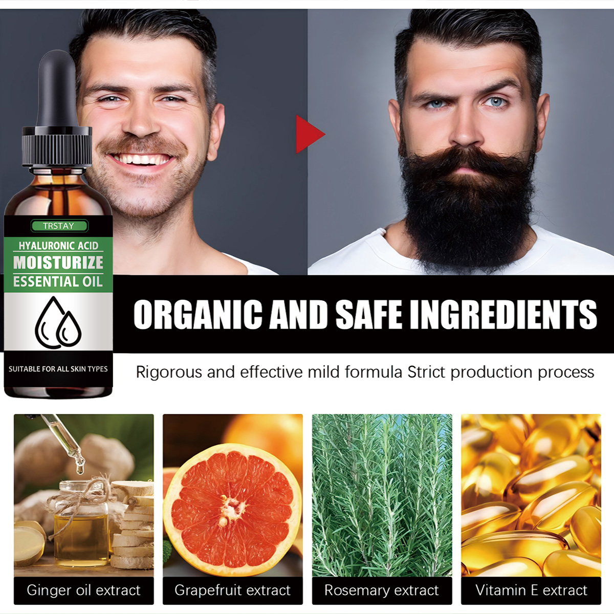 100% 천연 가속 얼굴 털 성장 수염 에센셜 오일 모 - Men'S Grooming And Skin Care 리뷰 및 가격