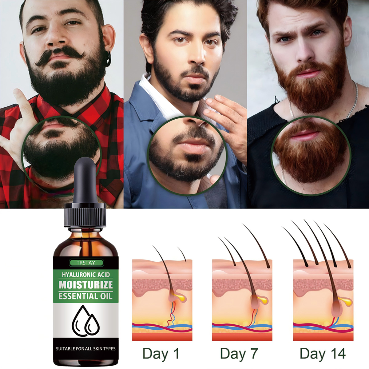 100% 천연 가속 얼굴 털 성장 수염 에센셜 오일 모 - Men'S Grooming And Skin Care 리뷰 및 가격