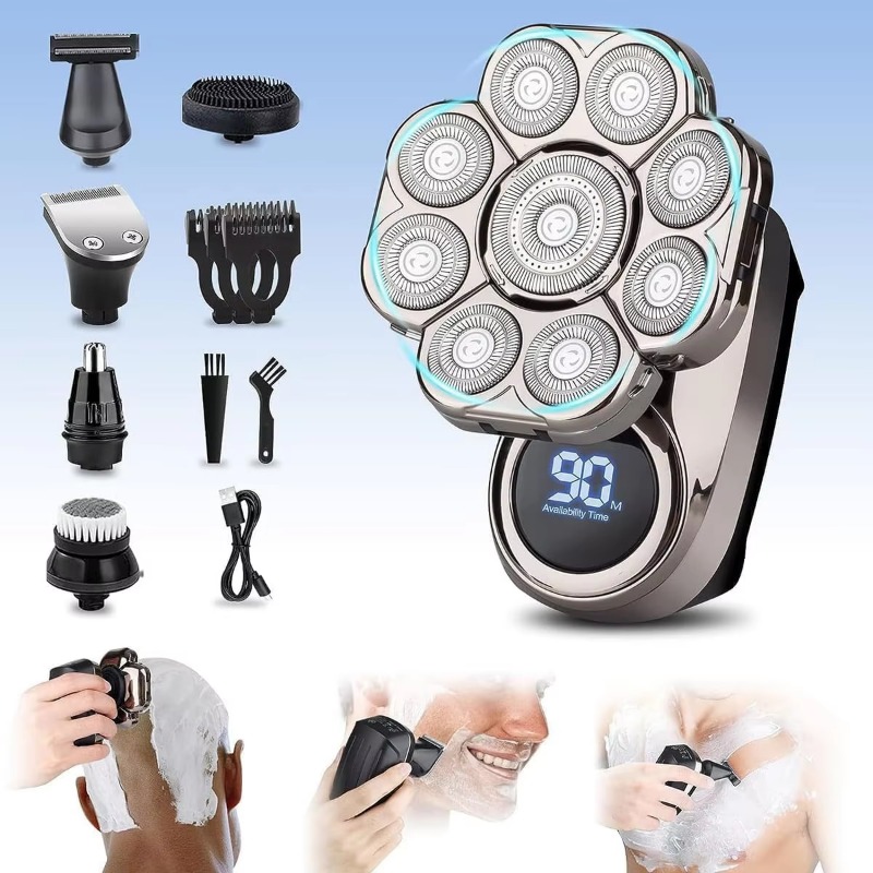 남성용 9D 플로팅 전기 면도기, 대머리용 다기능 방수 - Men'S Grooming Razor Kit 리뷰 및 가격